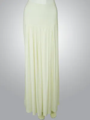 Cream Pleated Maxi Skirt