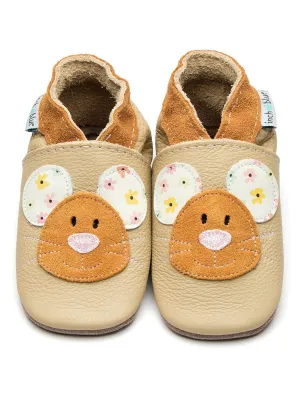 Cream Squeak the Mouse Soft Shoes