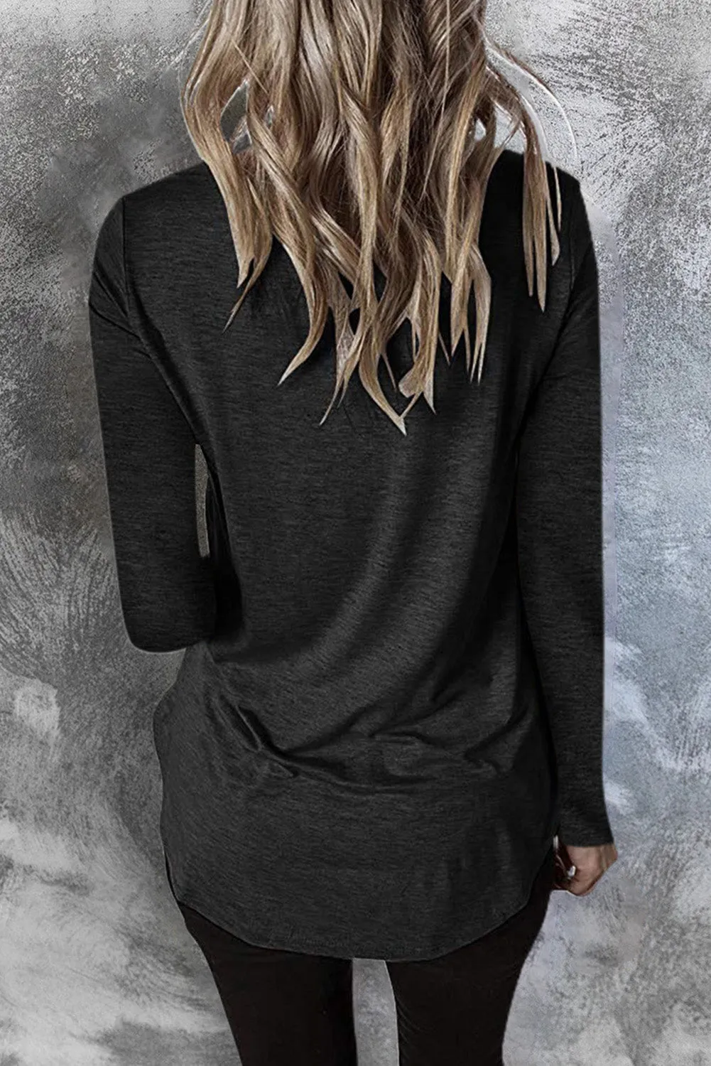 Crisscross V Neck Long Sleeve Top
