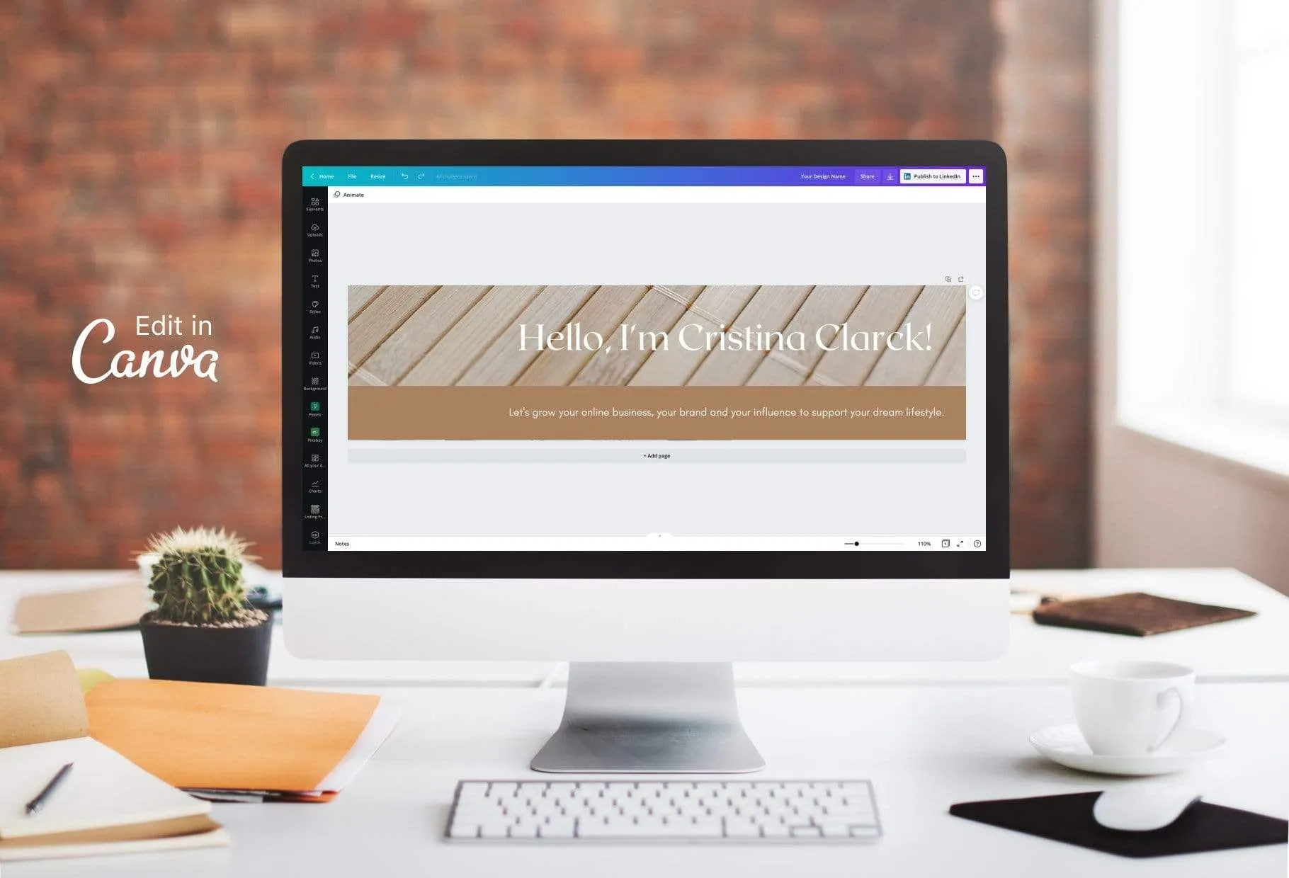 Cristina LinkedIn Banner Canva Template