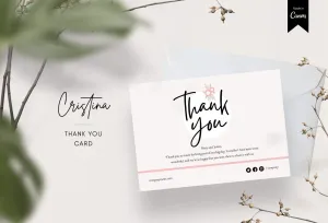 Cristina Printable Thank You Card Packaging Insert Note Canva Template
