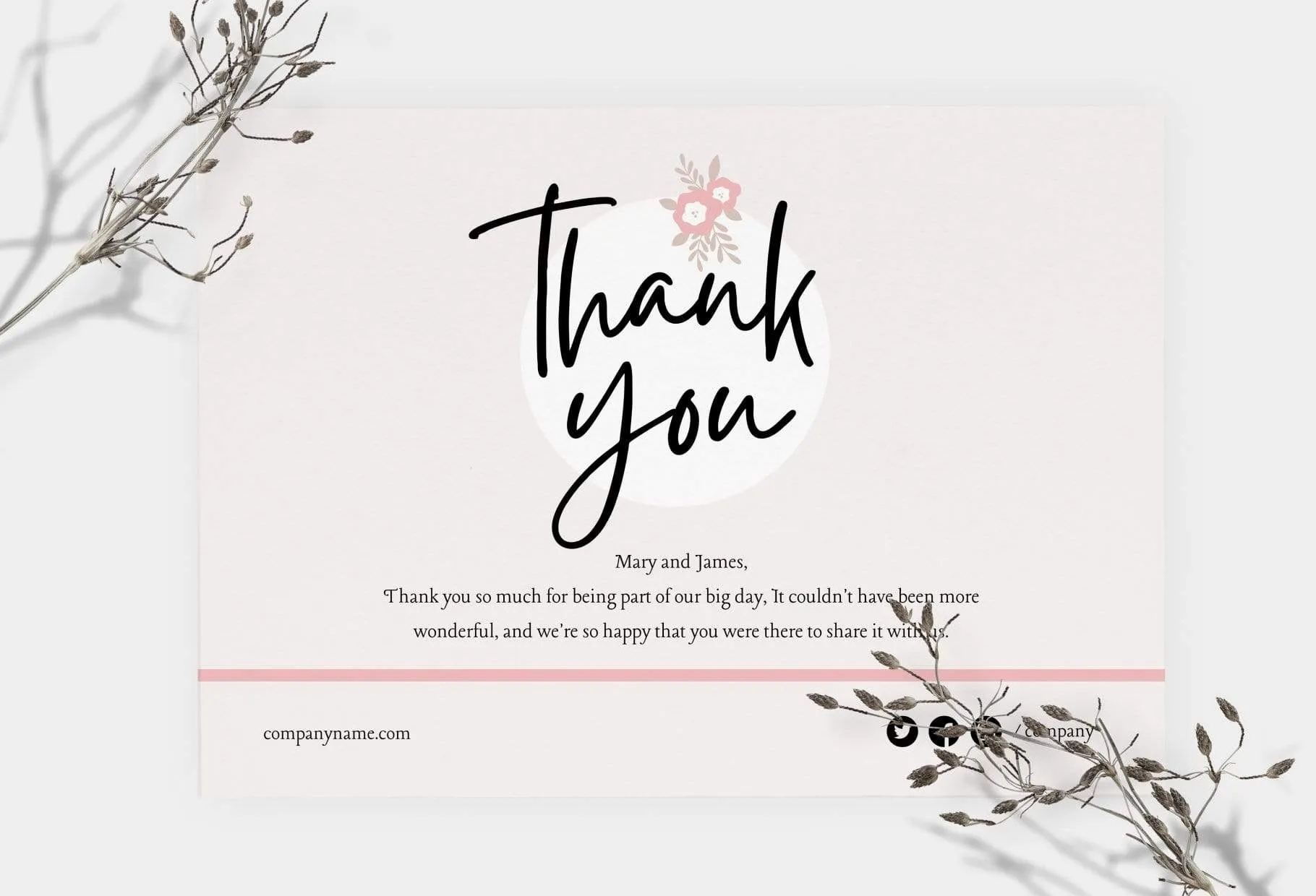 Cristina Printable Thank You Card Packaging Insert Note Canva Template