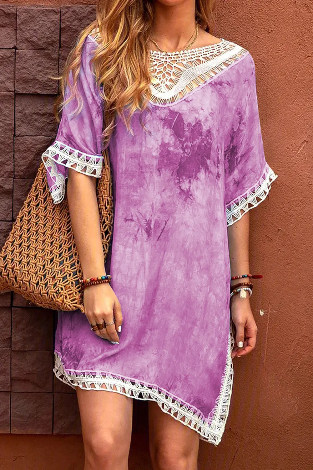 Crochet Tie-dye Beach Dress