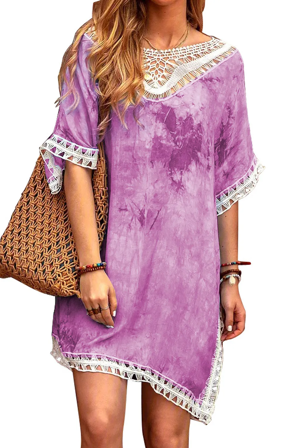 Crochet Tie-dye Beach Dress