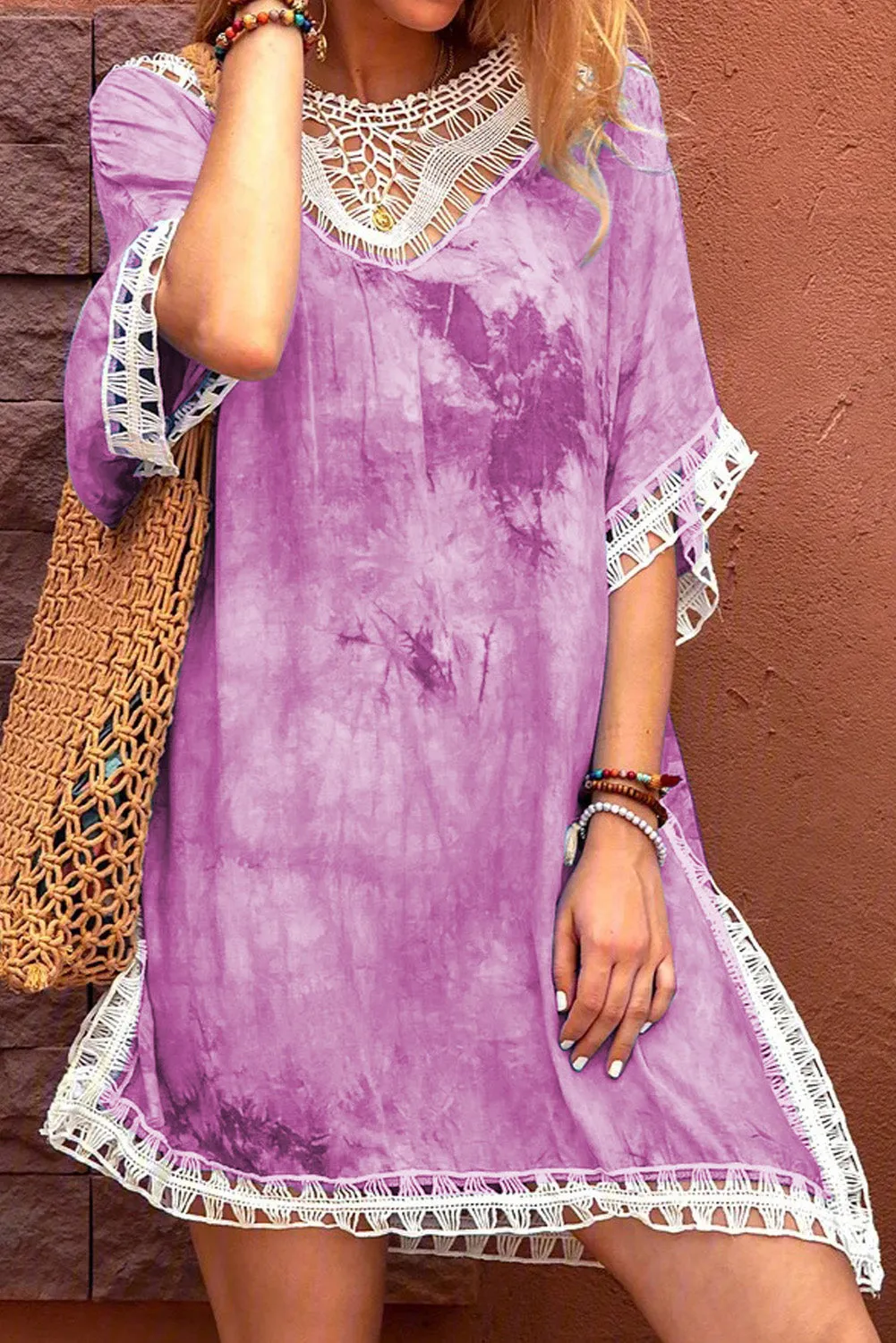 Crochet Tie-dye Beach Dress