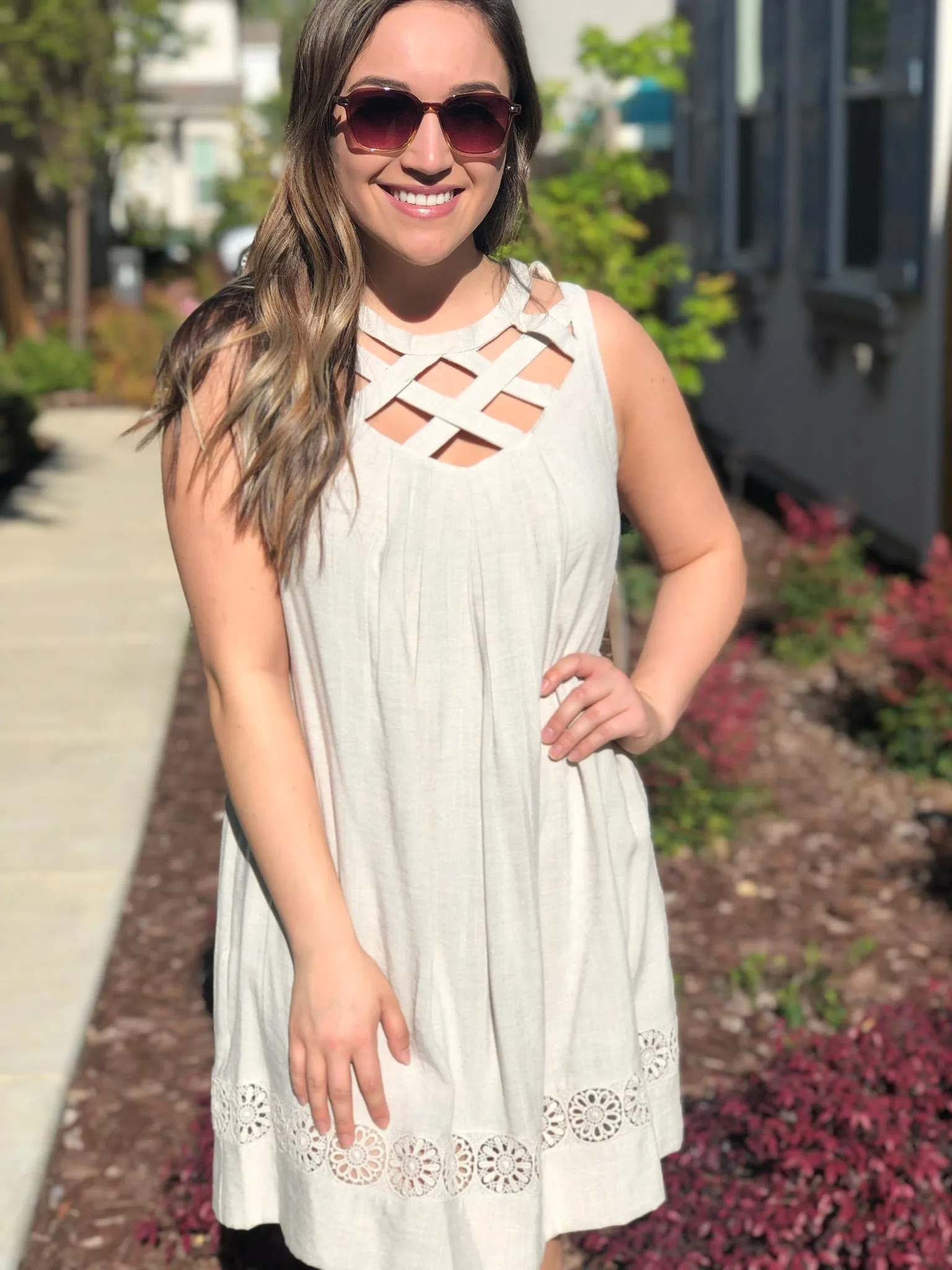CROSS CHEST SHIFT DRESS
