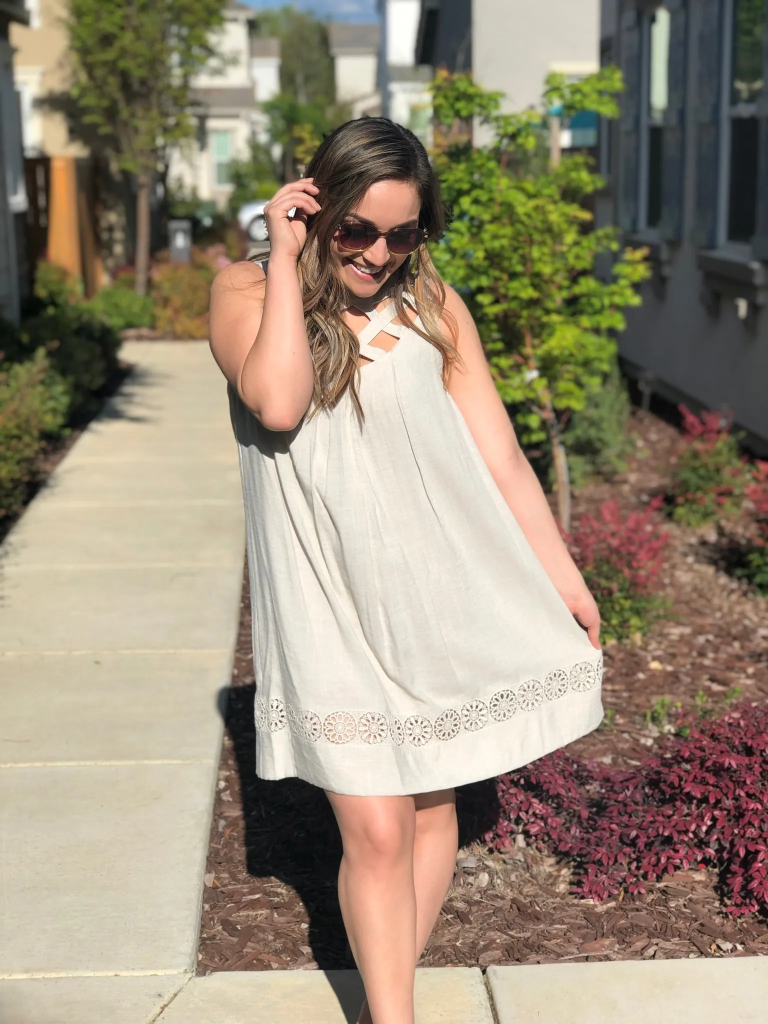 CROSS CHEST SHIFT DRESS