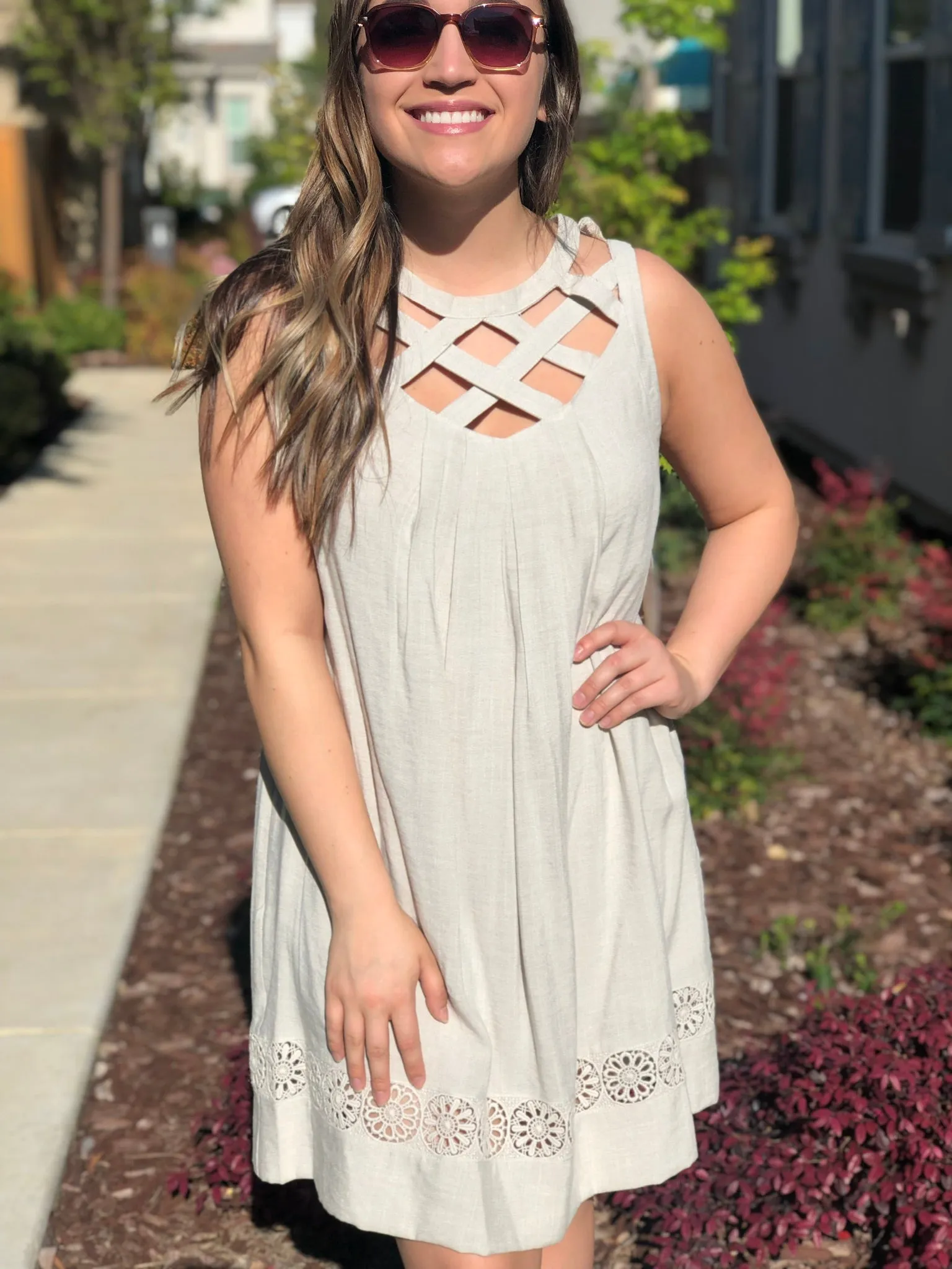 CROSS CHEST SHIFT DRESS