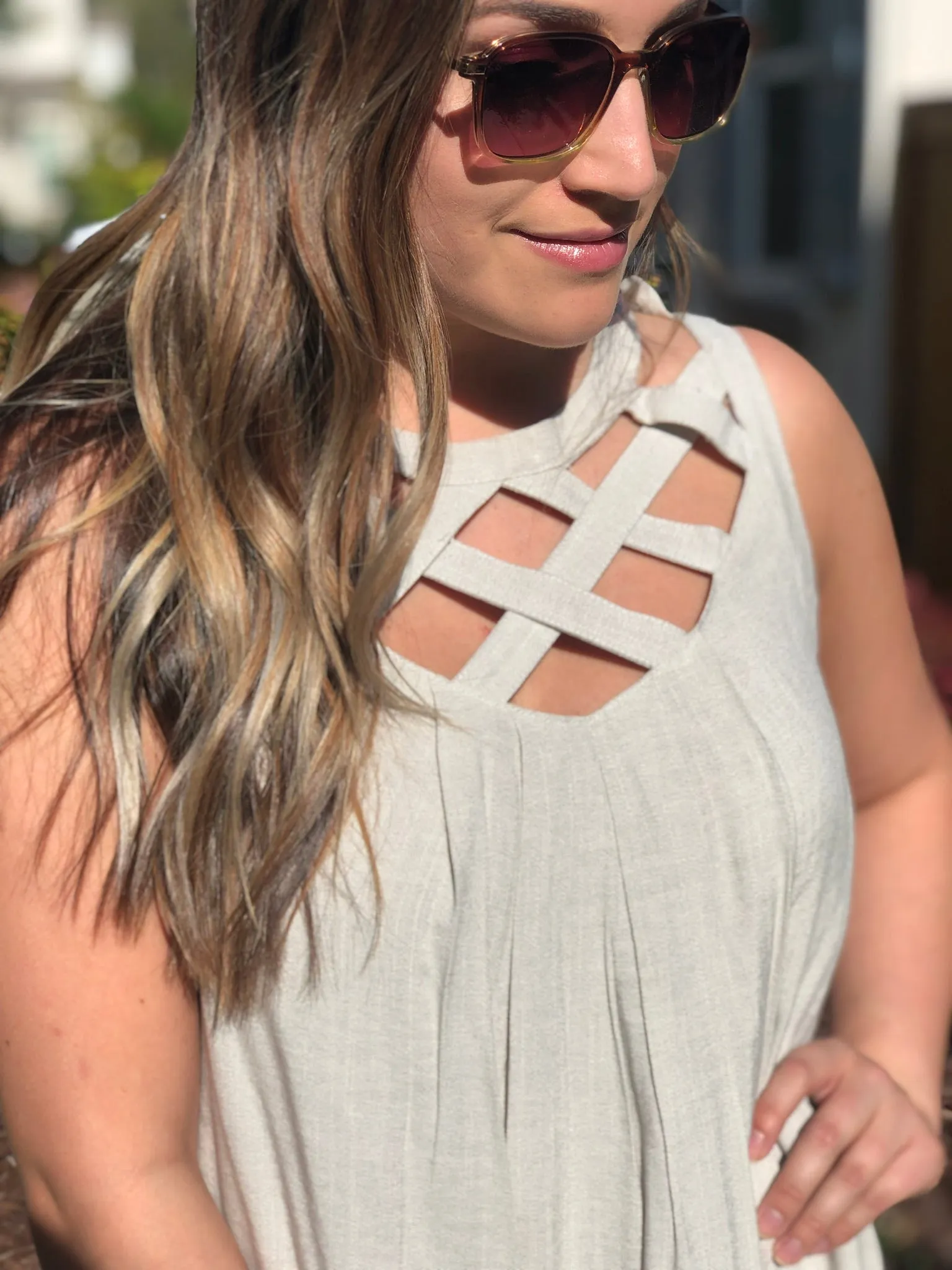 CROSS CHEST SHIFT DRESS