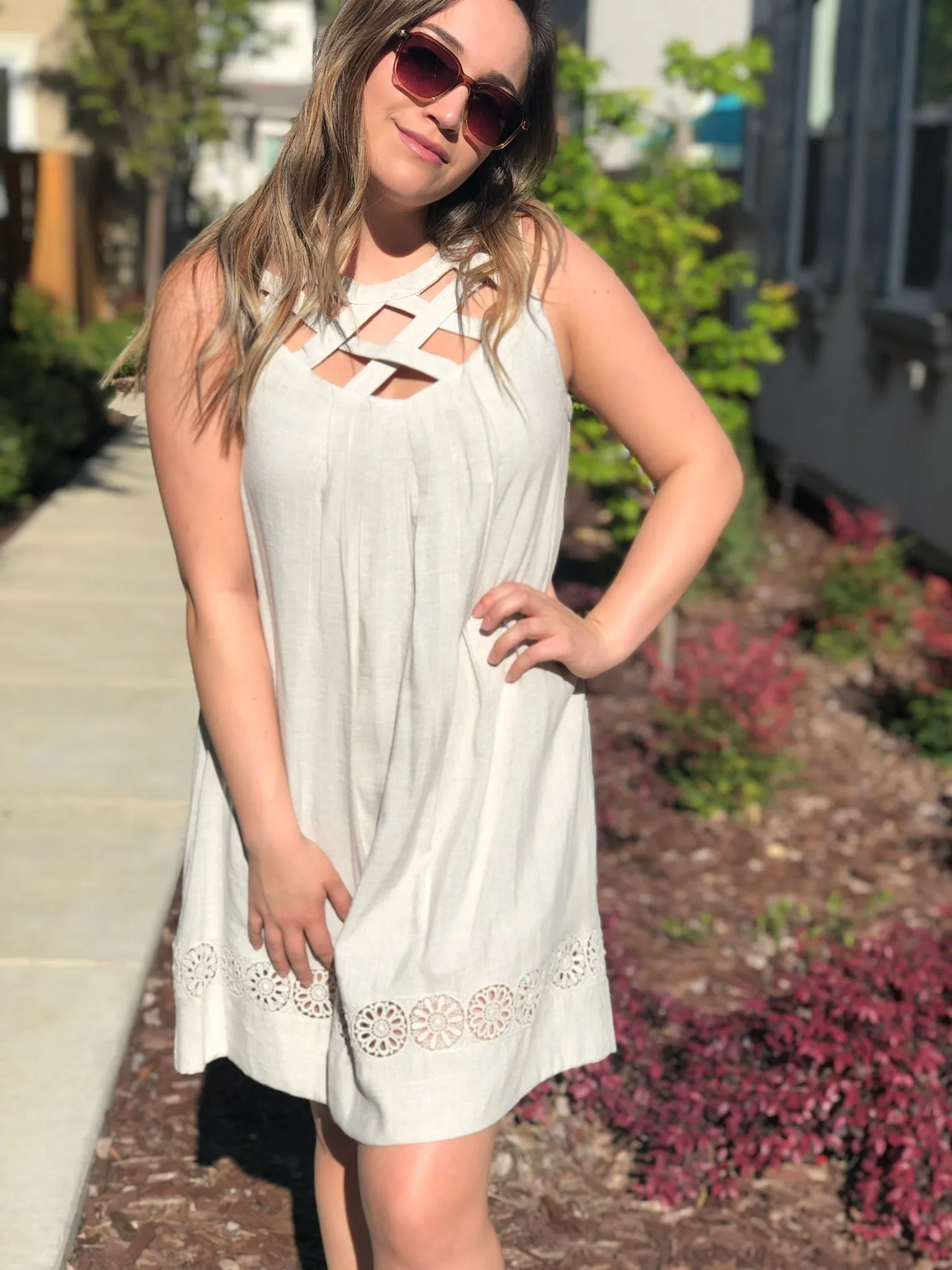 CROSS CHEST SHIFT DRESS