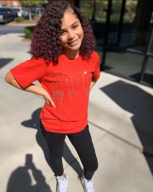 Crystal Clear Rhinestone Outline Sauce | Red Tee