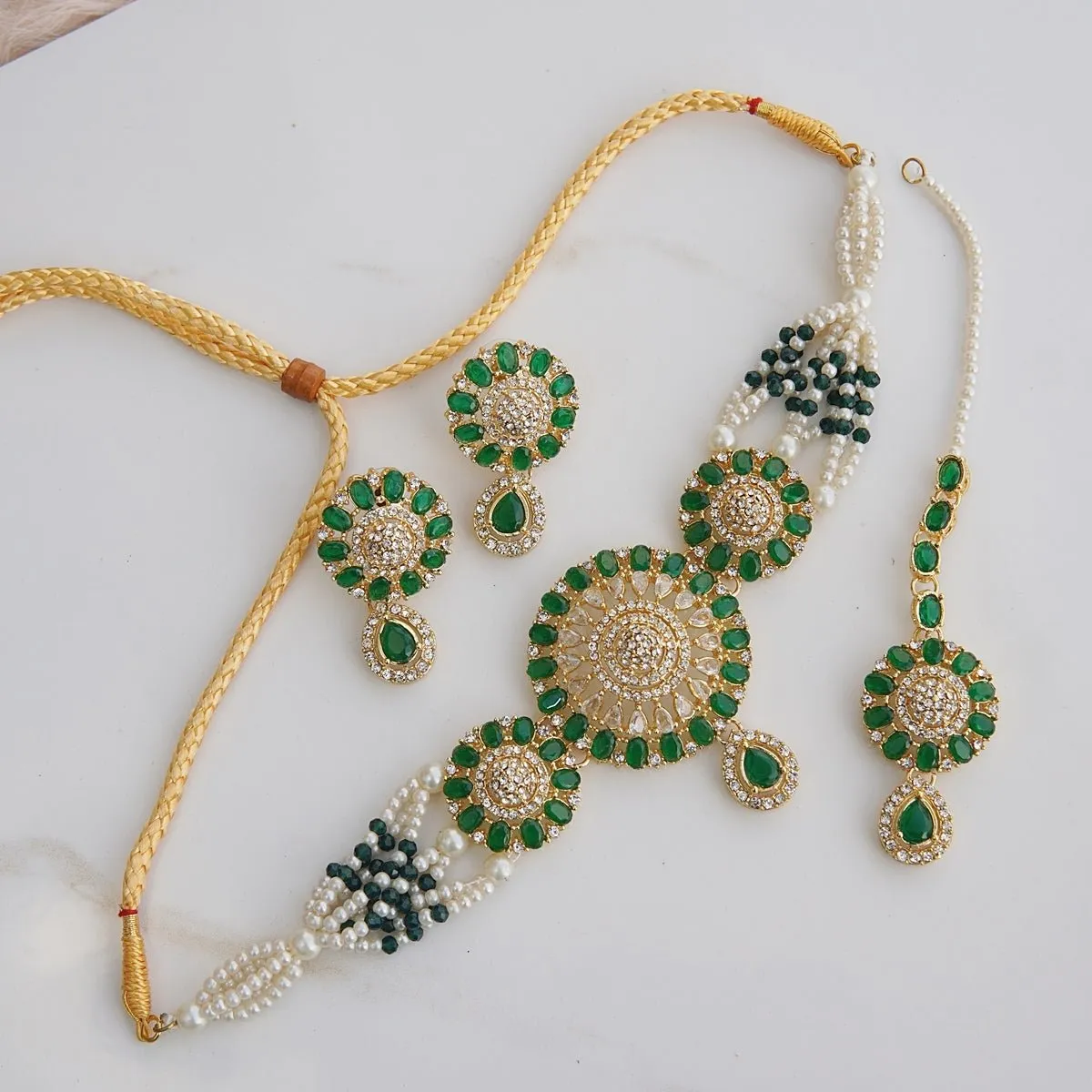 Cubics Pearls Pretty Guluband Set