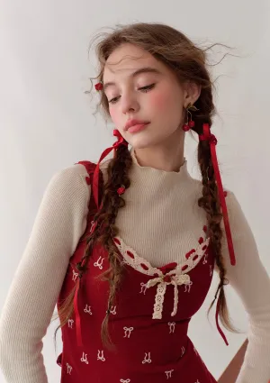 Curve & Plus Strawberry Newspaper Office Dress