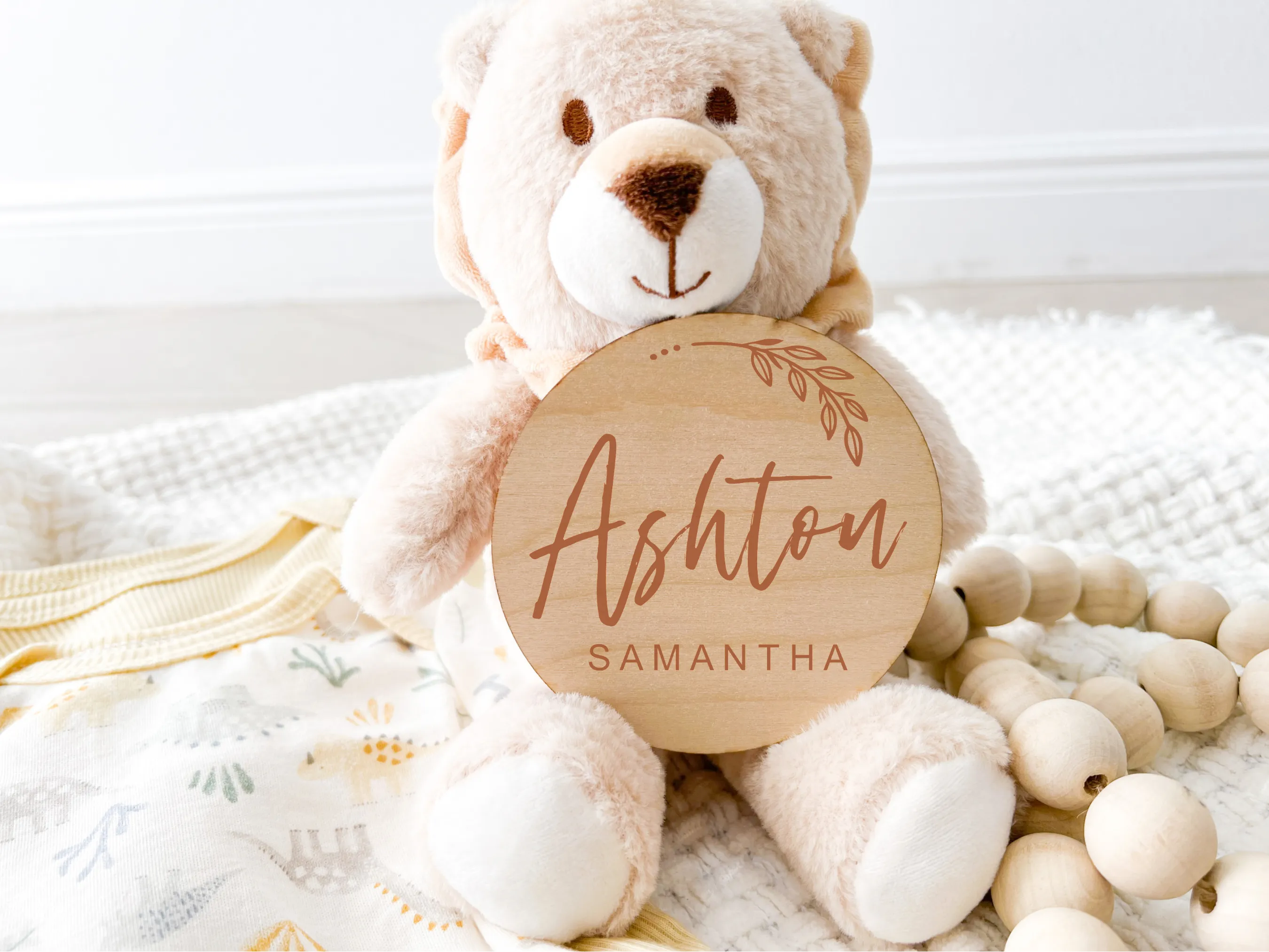 Custom Birth Announcement Stat Disc - Ashton Vine