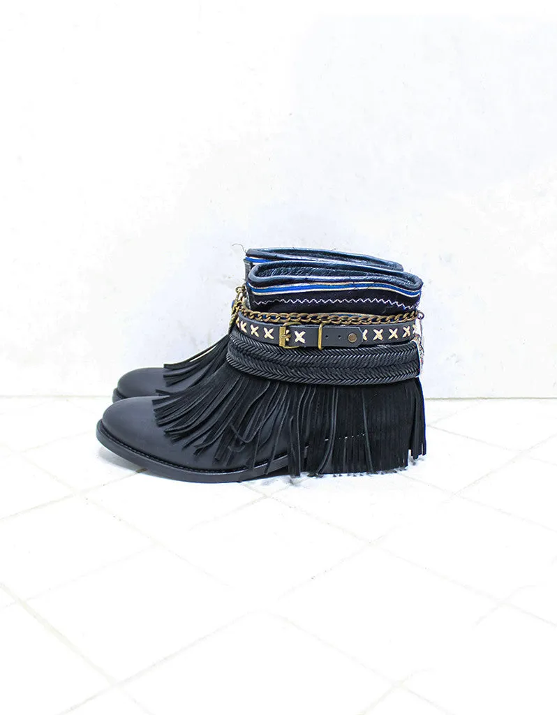 Custom Made Boho Boots in Black | SIZE 38