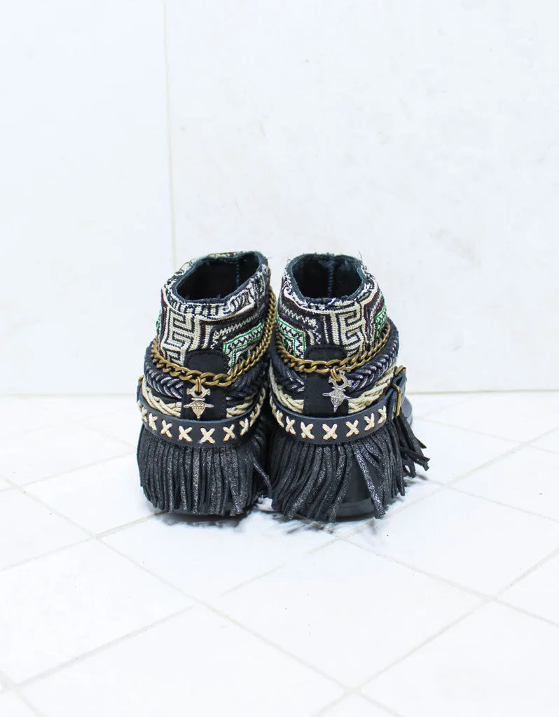 Custom Made Boho Sandals in Black | SIZE 41