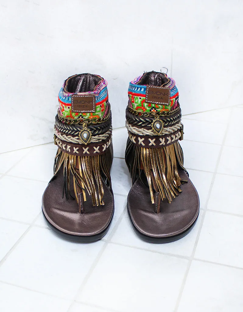 Custom Made Boho Sandals in Brown | SIZE 37