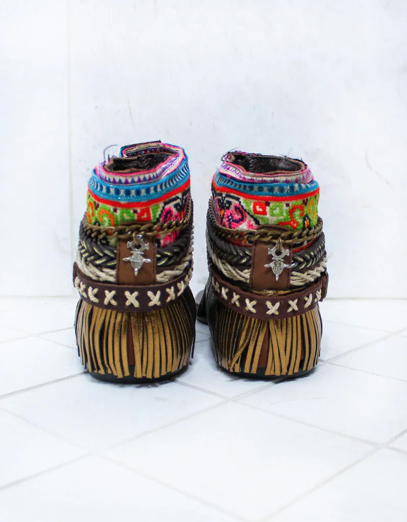 Custom Made Boho Sandals in Brown | SIZE 37