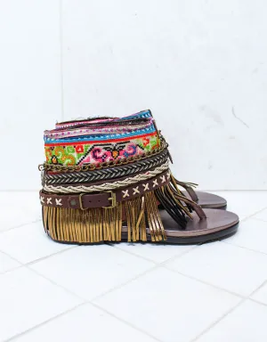 Custom Made Boho Sandals in Brown | SIZE 37