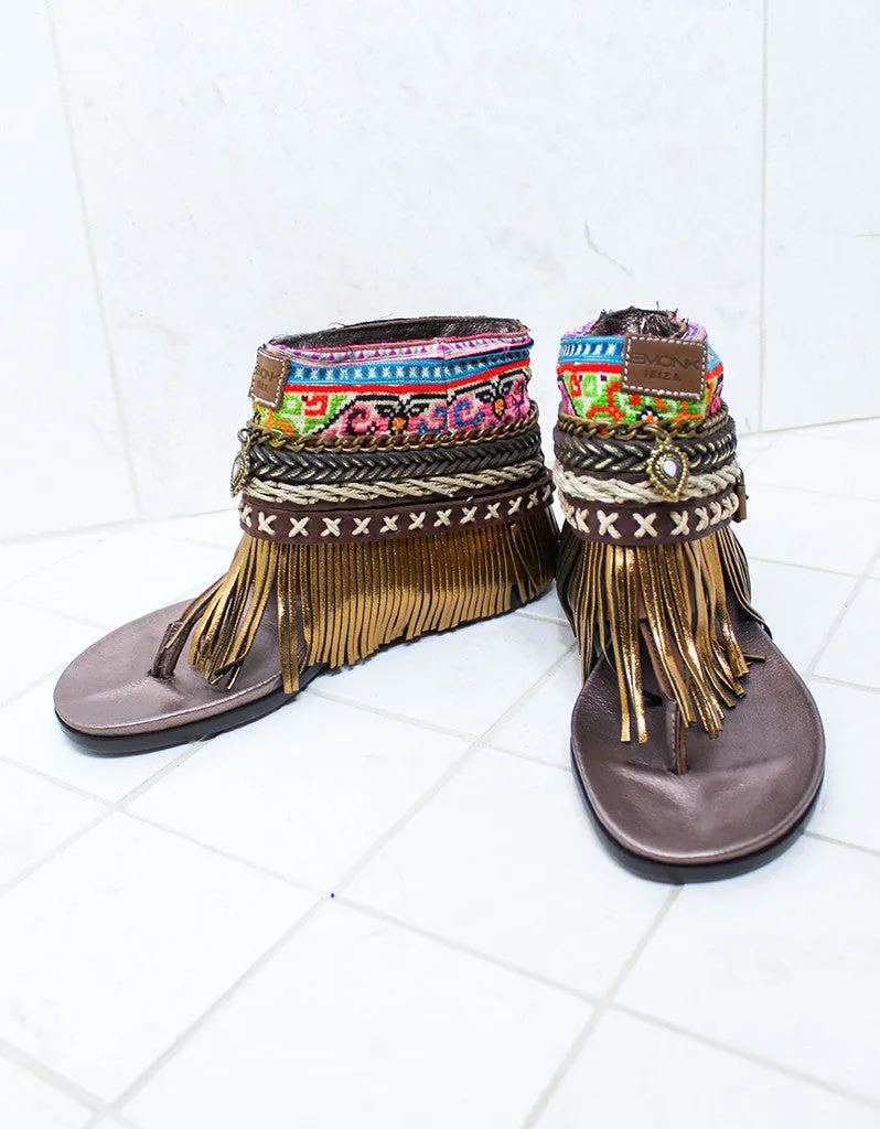 Custom Made Boho Sandals in Brown | SIZE 37