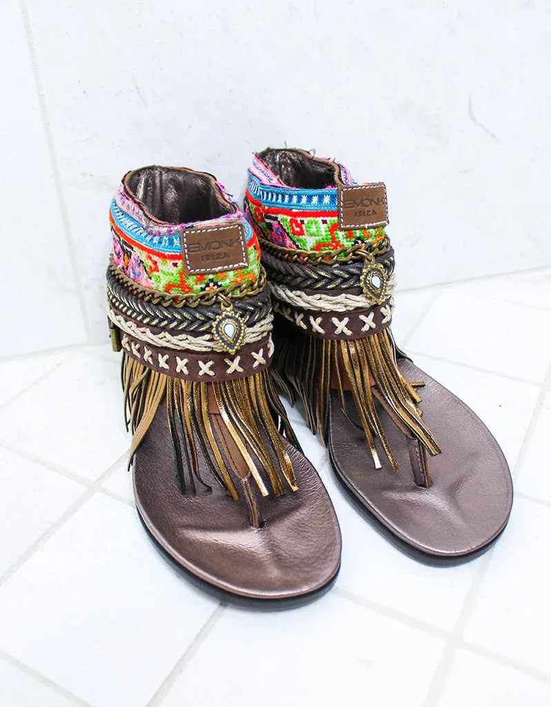 Custom Made Boho Sandals in Brown | SIZE 37