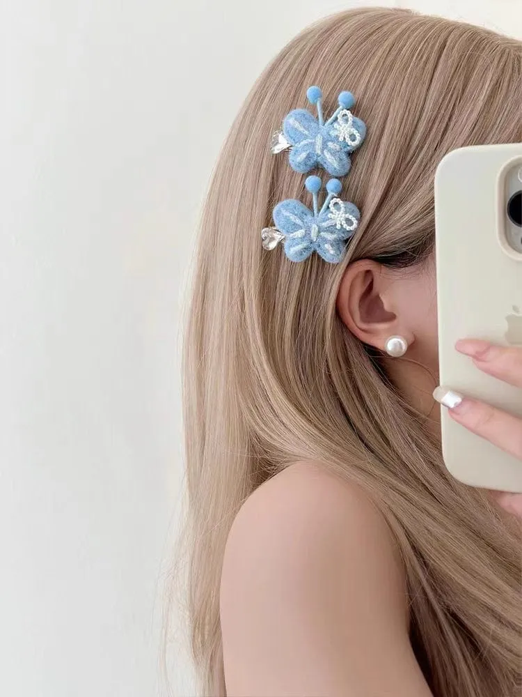 Cute Plush Butterfly Hair Clip