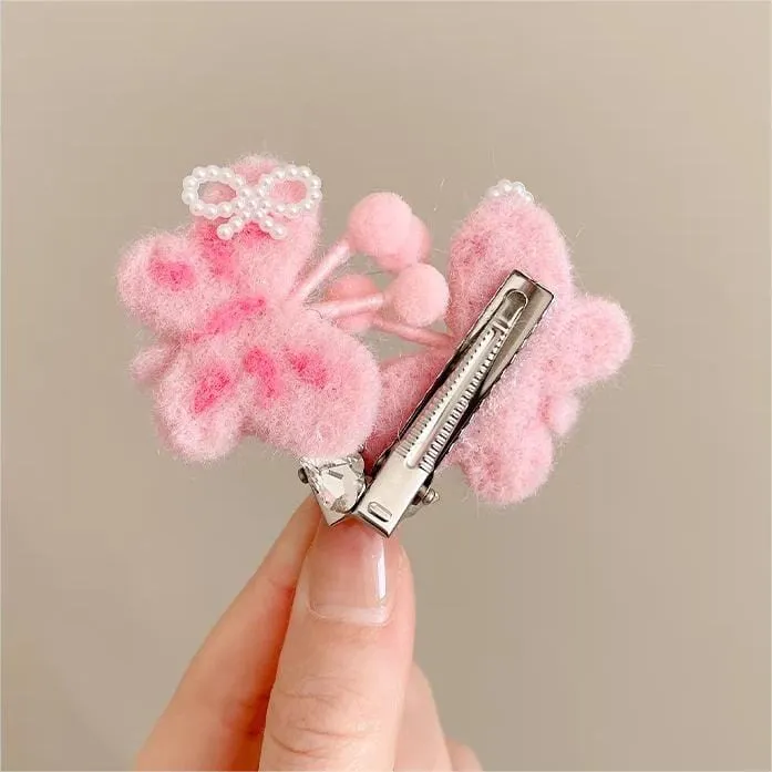 Cute Plush Butterfly Hair Clip