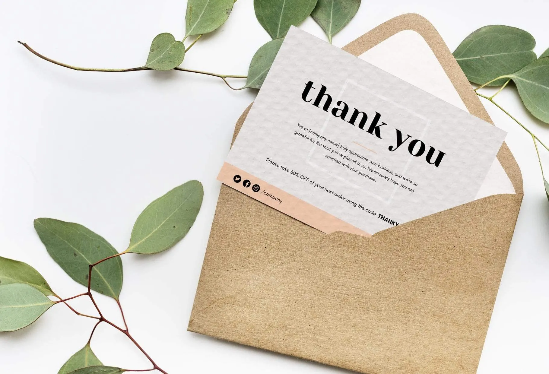 Cynthia Printable Thank You Card Packaging Insert Note Canva Template