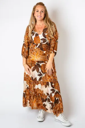 Dahlia Print Tiered Dress