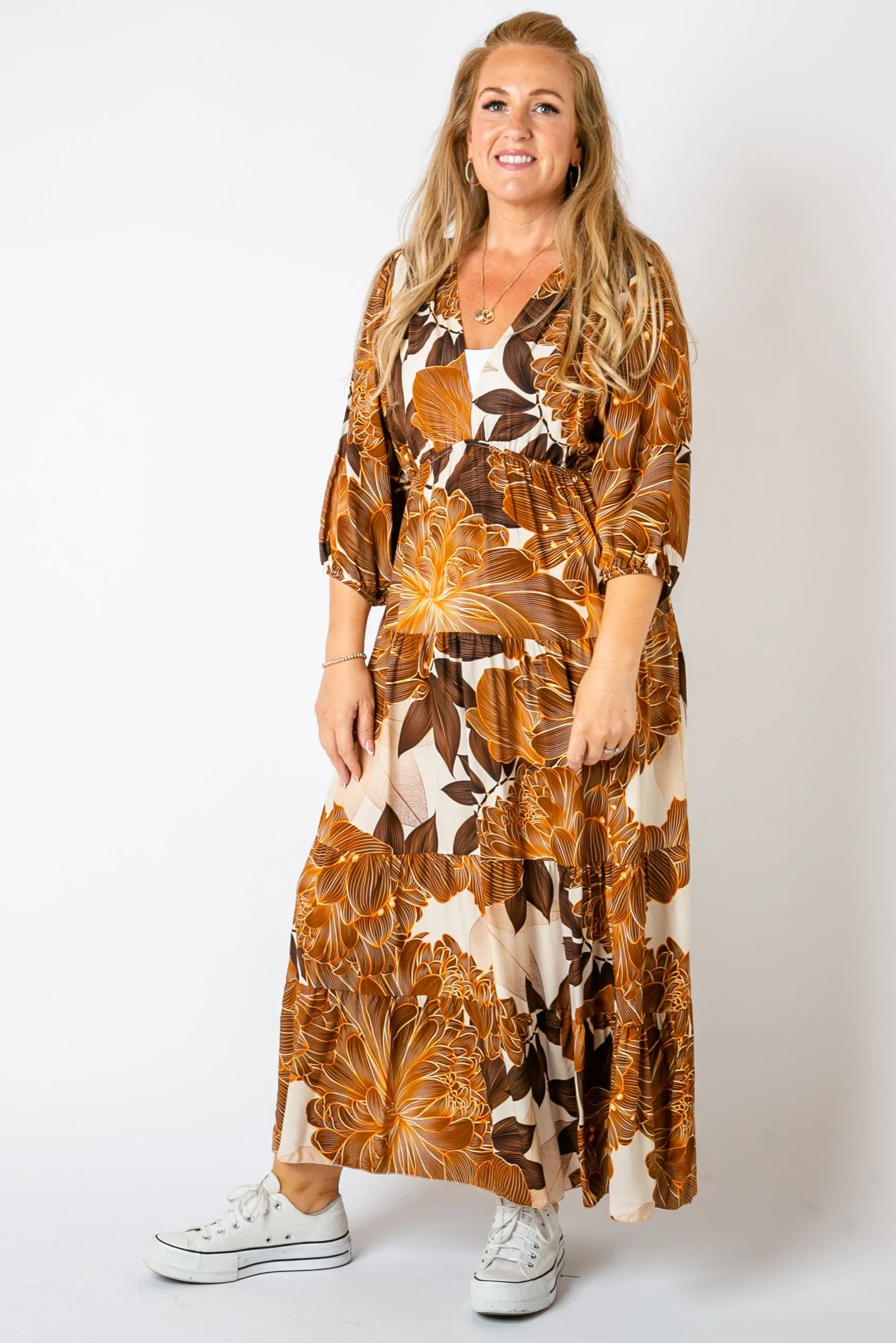 Dahlia Print Tiered Dress