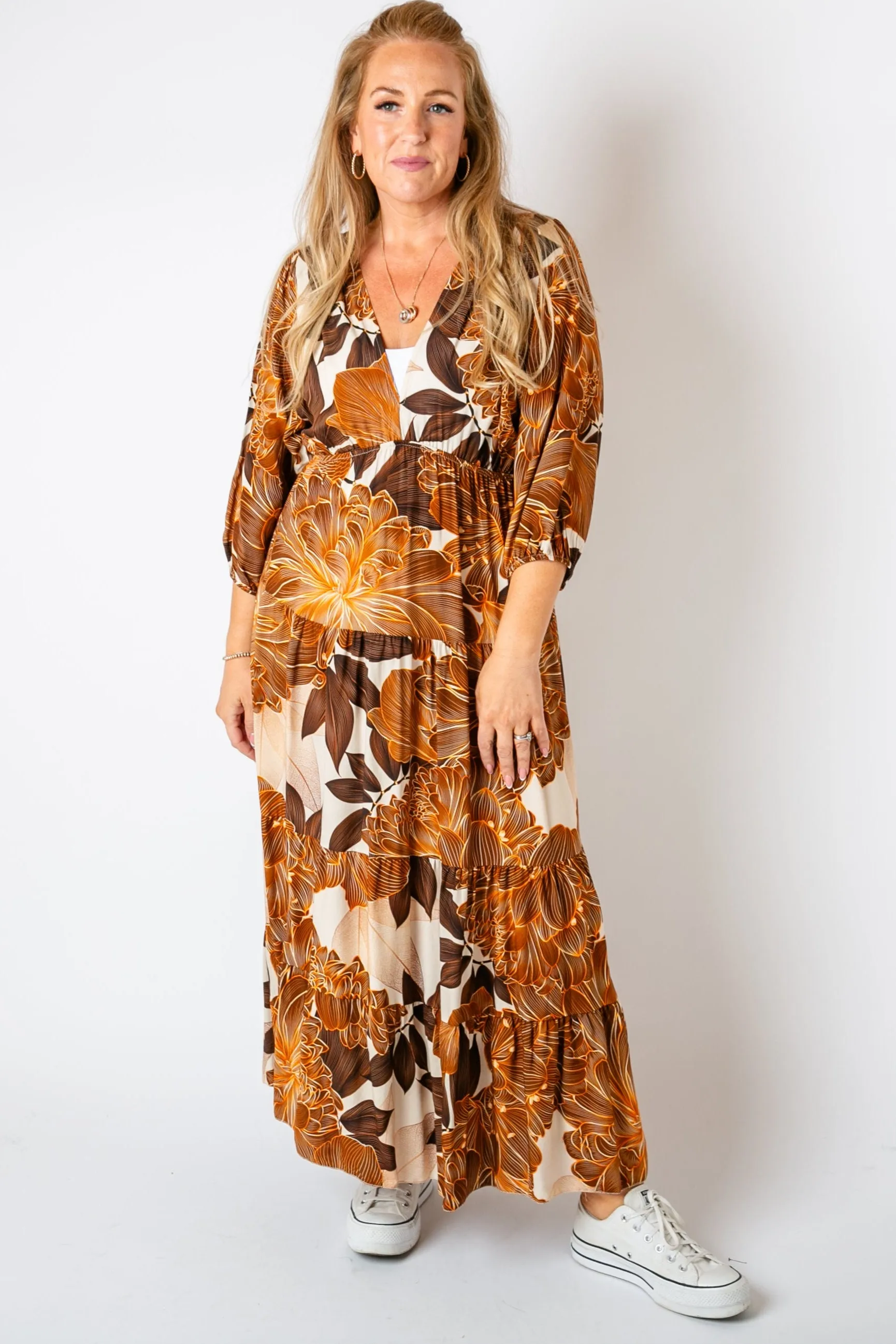 Dahlia Print Tiered Dress