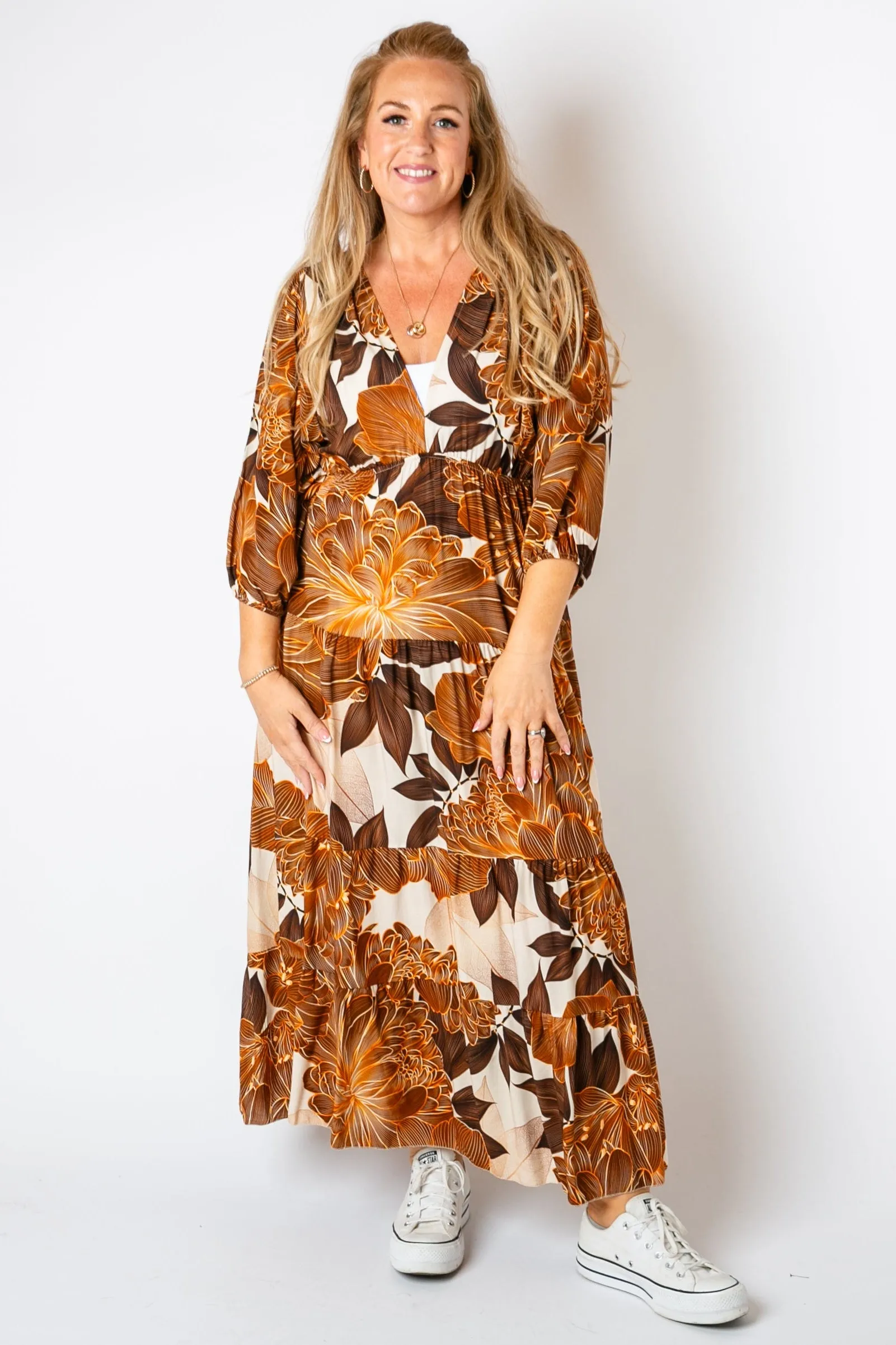 Dahlia Print Tiered Dress
