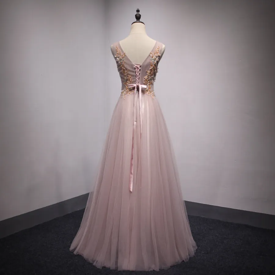Dark Pink Tulle Formal Dress Long A Line Party Dress, Handmade Party Dresses APP0861