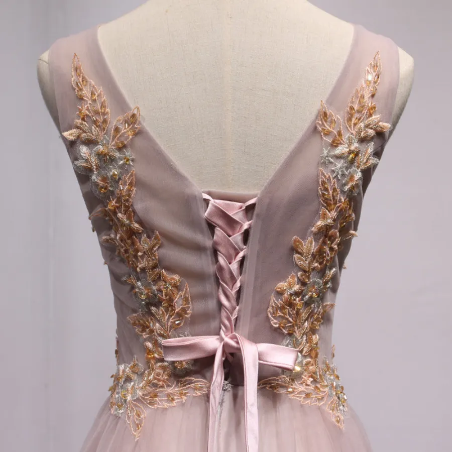 Dark Pink Tulle Formal Dress Long A Line Party Dress, Handmade Party Dresses APP0861