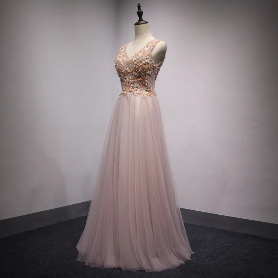 Dark Pink Tulle Formal Dress Long A Line Party Dress, Handmade Party Dresses APP0861