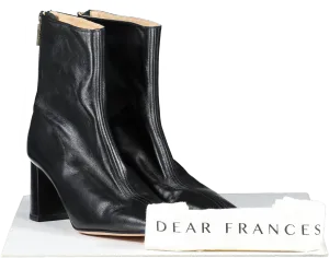 dear Francis Cube Boot, Black Smooth Leather Ankle Boots UK 6 EU 39 👠