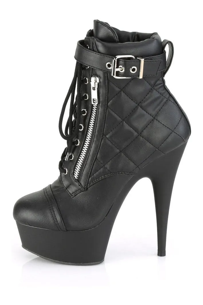 DELIGHT-600-05 Exotic Boot | Black Faux Leather