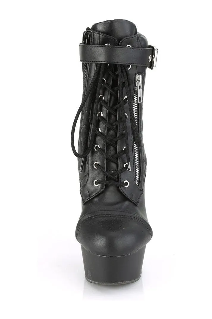 DELIGHT-600-05 Exotic Boot | Black Faux Leather