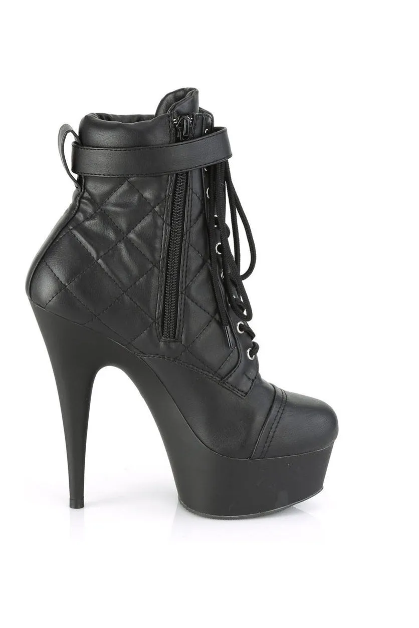 DELIGHT-600-05 Exotic Boot | Black Faux Leather