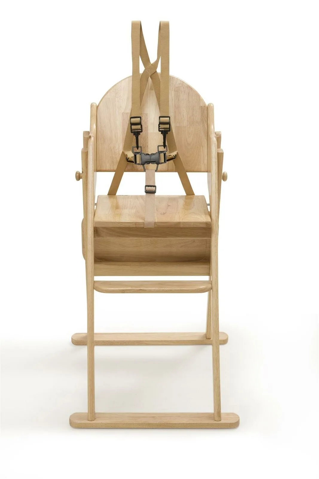 Deluxe Eco Conscious Solid Wood Space Saving | Easy Folding Highchair | 5 Point Harness | Beech