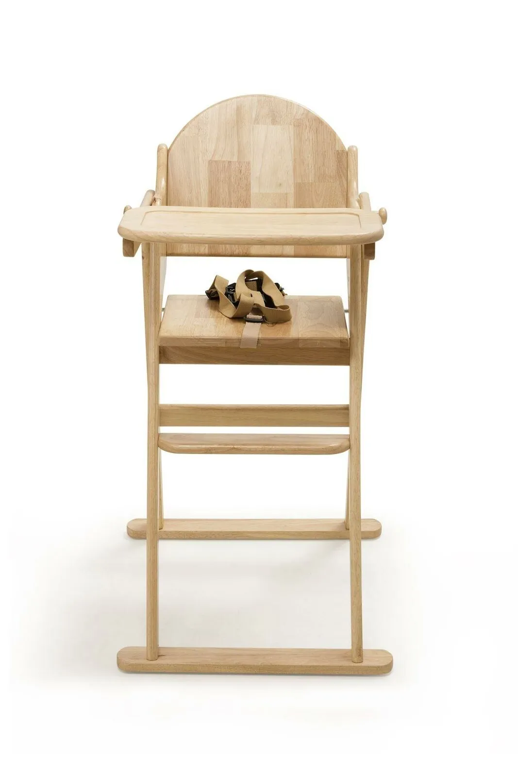 Deluxe Eco Conscious Solid Wood Space Saving | Easy Folding Highchair | 5 Point Harness | Beech