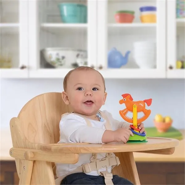 Deluxe Eco Conscious Solid Wood Space Saving | Easy Folding Highchair | 5 Point Harness | Beech