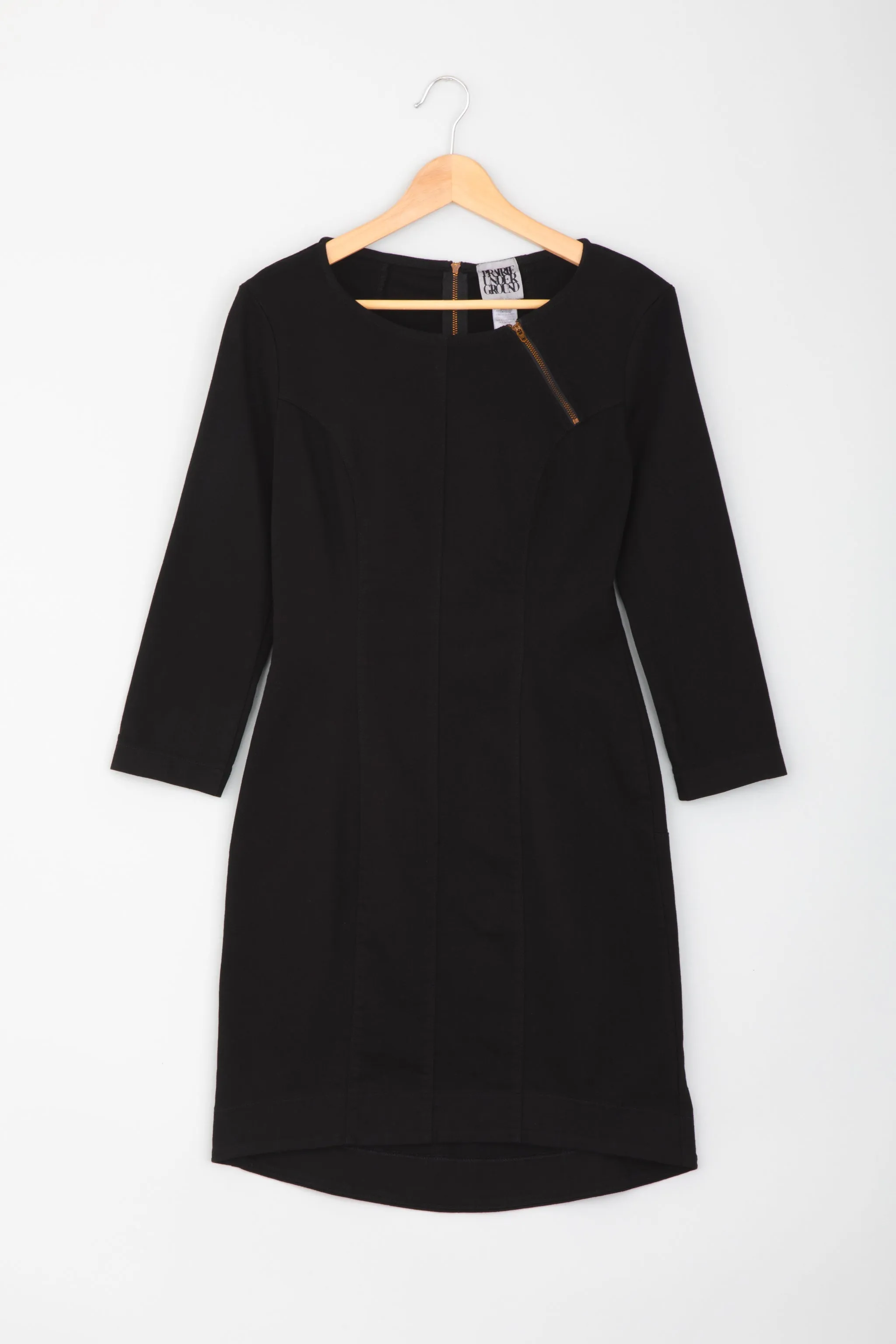 Denim Minimalist Dress in Black