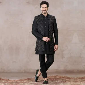 Depth Black Indo-Western for Men