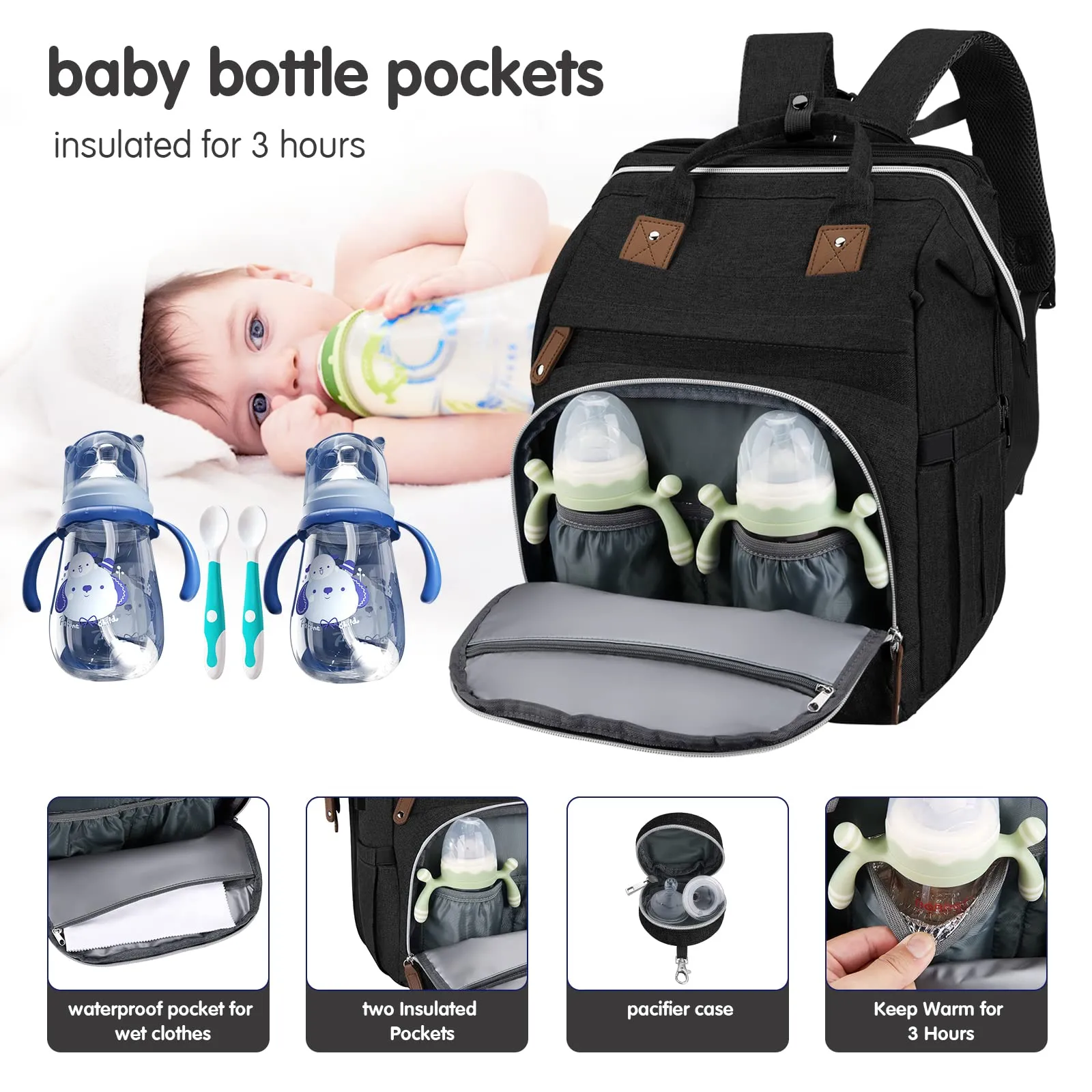DERSTUEWE Multifunctional Diaper Bag