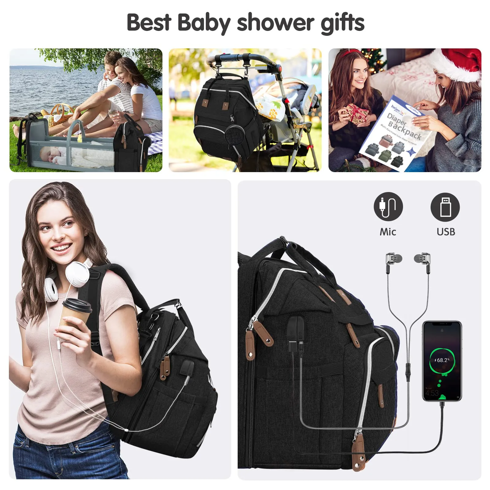 DERSTUEWE Multifunctional Diaper Bag
