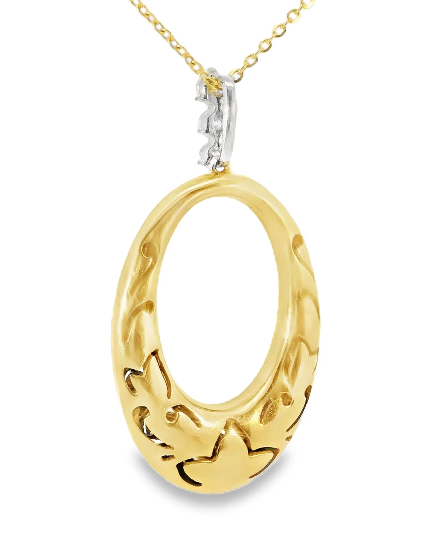 Designer Handmade Cordova 18K Yellow Gold Diamond Champagne Champagne Diamond Pendant Necklace Slide