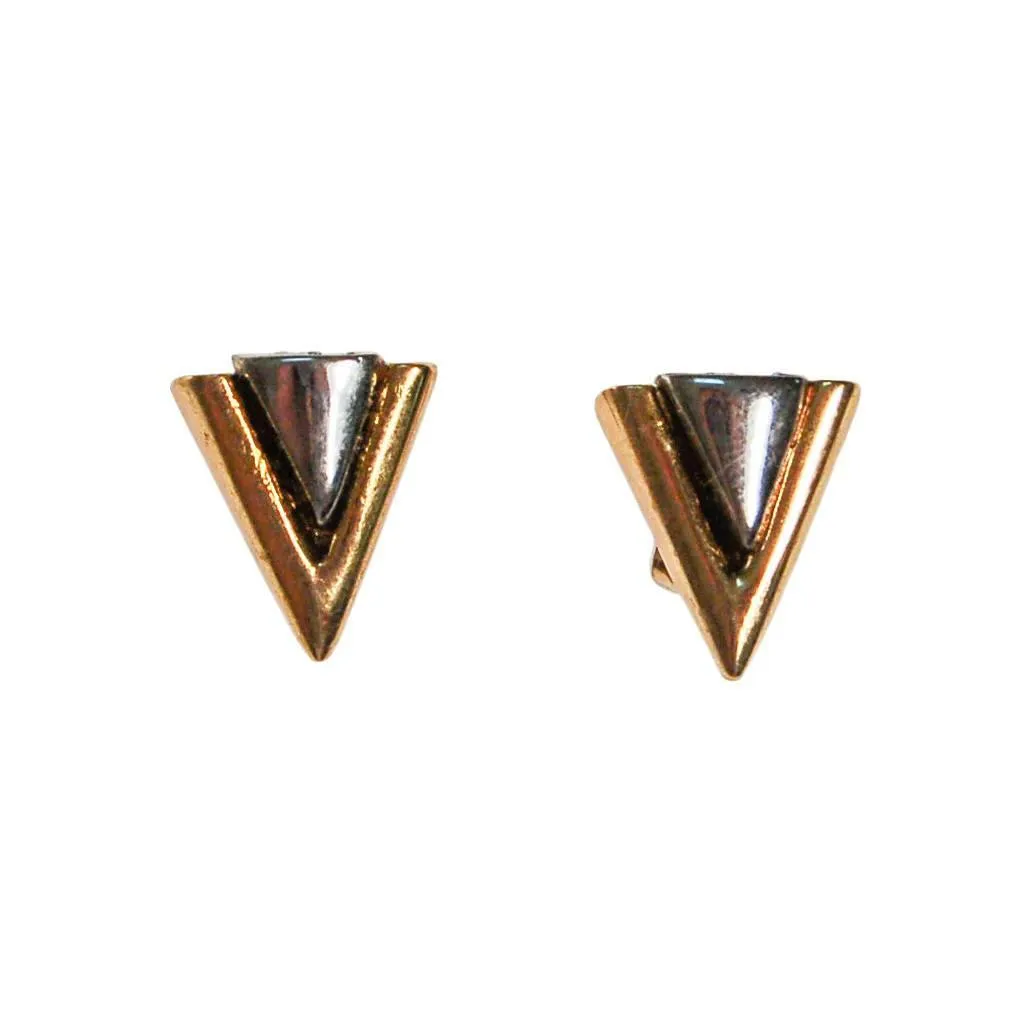 Diane von Furstenberg Gold and Silver Triangle Earring