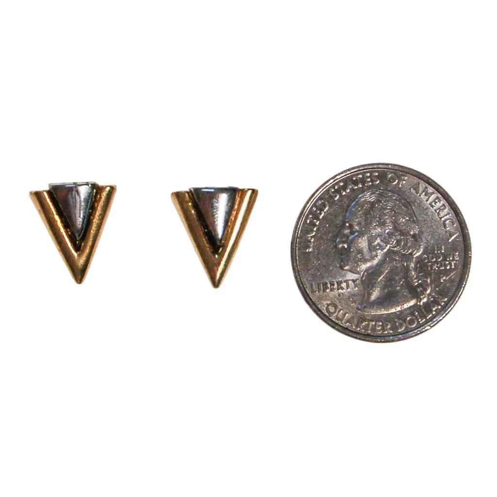 Diane von Furstenberg Gold and Silver Triangle Earring