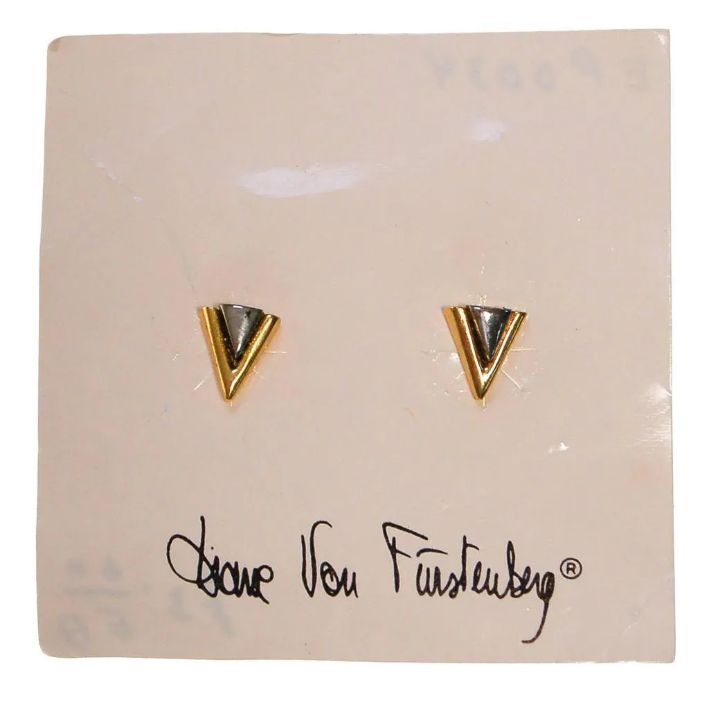 Diane von Furstenberg Gold and Silver Triangle Earring